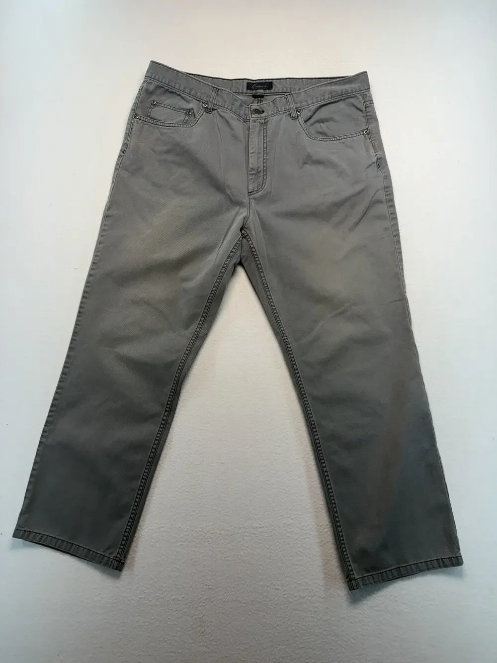 Cotten casuals gray Flat Front pants men 40X30 Office Workwear Streetwear Travel